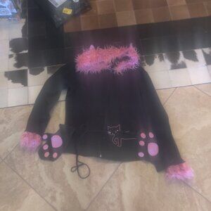 Hot Topic Emily the strange cat ear sweatshirt size XXL New Vintage (fits XL)